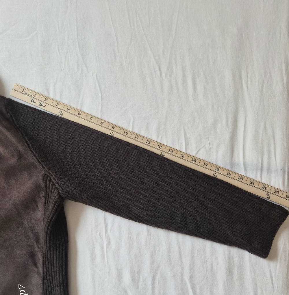 Valerie Separates Leather & Merino Wool Mixed Media Zip Jacket Size L - Picture 5 of 10